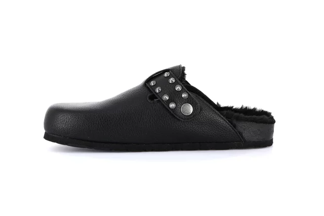 Closed-toe slipper with studs | SARA CB2016 - BLACK | Grünland