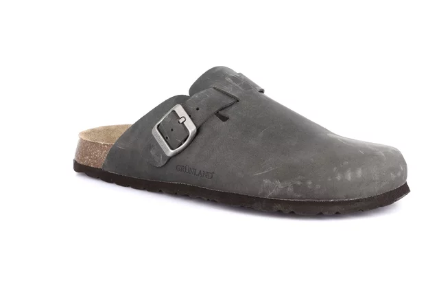 BOBO | Closed toe slipper in greased leather CB2224 - antracite