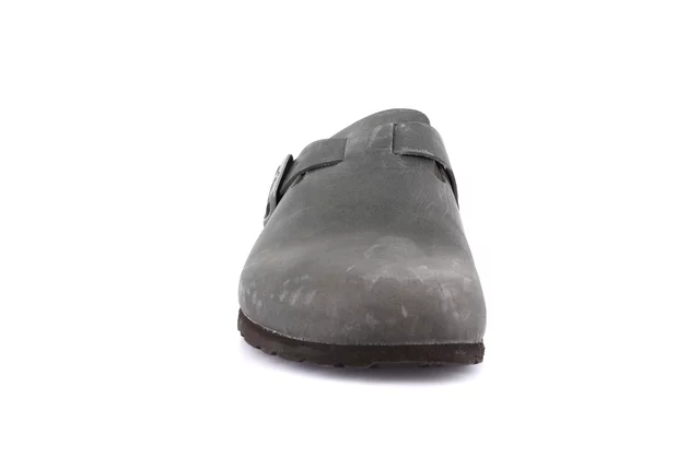 BOBO | Closed toe slipper in greased leather CB2224 - ANTRACITE | Grünland