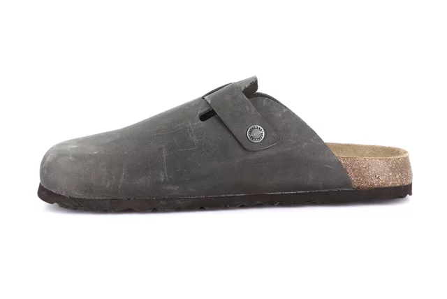 BOBO | Closed toe slipper in greased leather CB2224 - ANTRACITE | Grünland