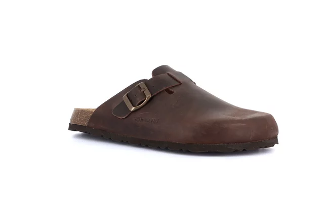 BOBO | Closed toe slipper in greased leather CB2224 - mogano