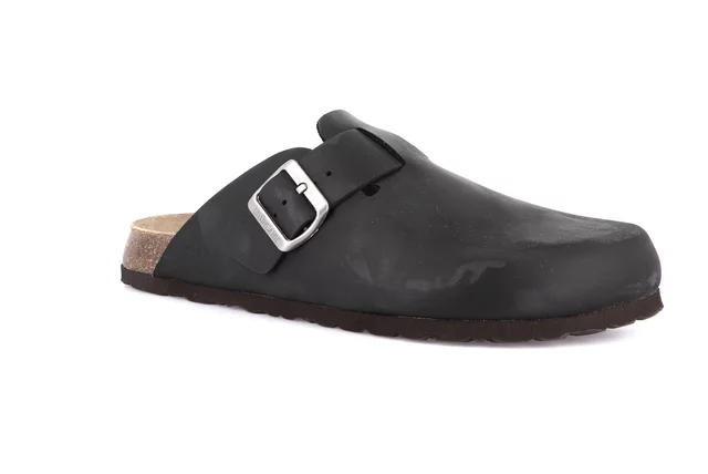 BOBO | Closed toe slipper in greased leather CB2224 - black