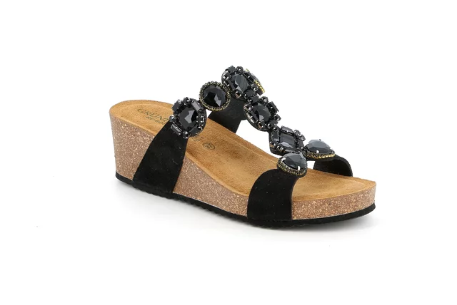 Cork slipper with wedge | ERSI CB2236 - black