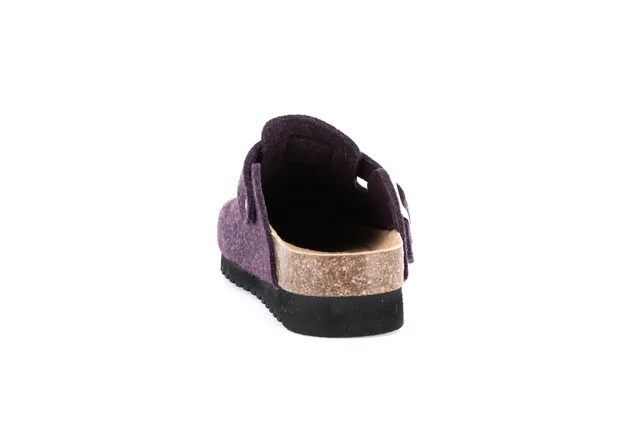 Slipper in wool felt and natural cork | HOLA CB2241 - MELANZANA | Grünland