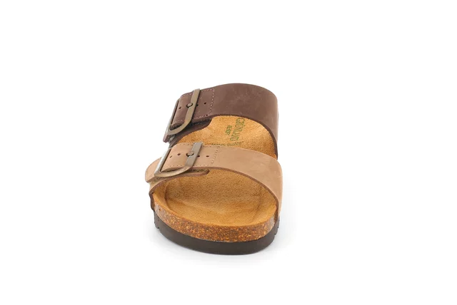 HOLA Sandale mit zweifarbiger Doppelschnalle CB2249 - T.MORO-TAUPE | Grünland