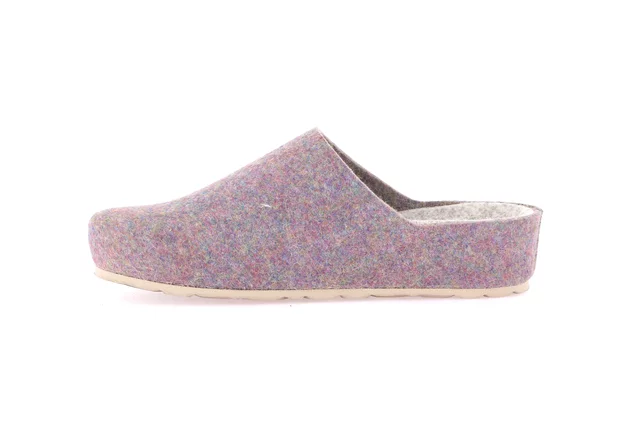 Recycled felt slipper with cork wedge | LESS CB2273 - TAUPE-MARMO | Grünland