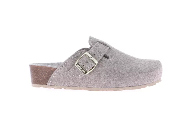 Recycled felt slipper with cork wedge | LESS CB2274 - SABBIA-MARMO | Grünland