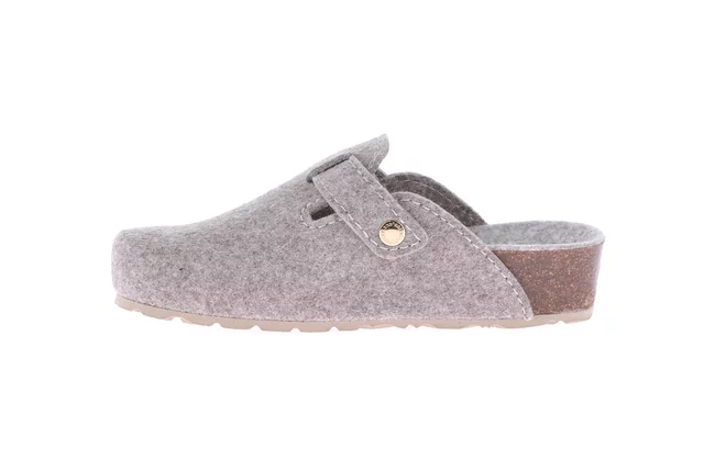 Recycled felt slipper with cork wedge | LESS CB2274 - SABBIA-MARMO | Grünland