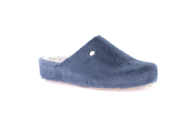 Hausschuh aus recyceltem Filz mit Korkkeil | LESS CB2275 - JEANS | Grünland