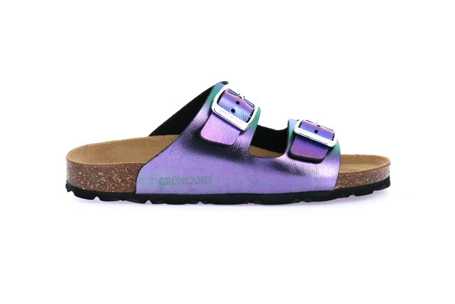 Ciabatta in materiale riciclato | SARA CB2425 - NERO-METAL | Grünland