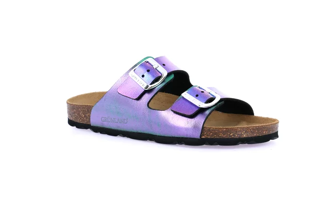 Ciabatta in materiale riciclato | SARA CB2425 - NERO-METAL | Grünland