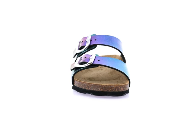 Ciabatta in materiale riciclato | SARA CB2425 - NERO-METAL | Grünland