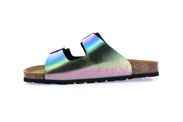 Ciabatta in materiale riciclato | SARA CB2425 - NERO-METAL | Grünland
