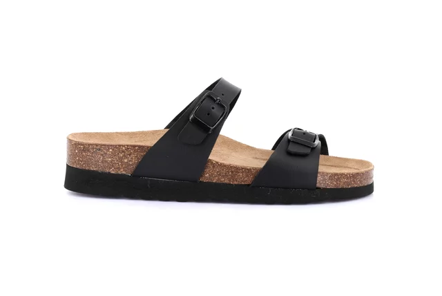 Eco-friendly slipper in natural cork | HOLA CB2436 - BLACK | Grünland