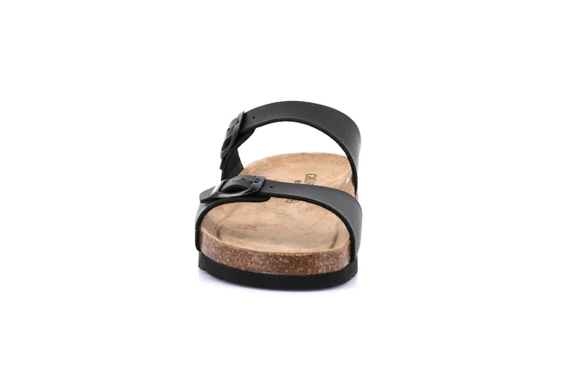 Eco-friendly slipper in natural cork | HOLA CB2436 - BLACK | Grünland