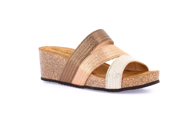 High cork wedge slipper CB2564 - PLATINO-MULTI | Grünland