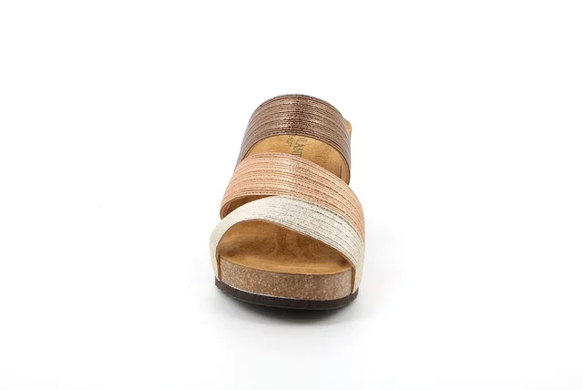 High cork wedge slipper CB2564 - PLATINO-MULTI | Grünland