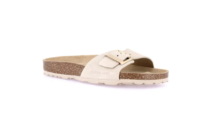 Single-Band Sandale aus Wildleder | SARA CB2633 - LATTE | Grünland