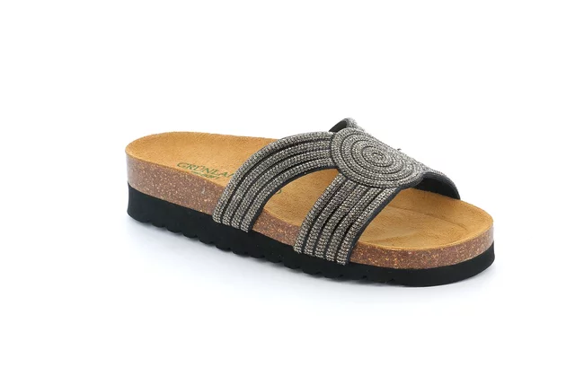 HOLA slipper with  rhinestones CB2659 - black