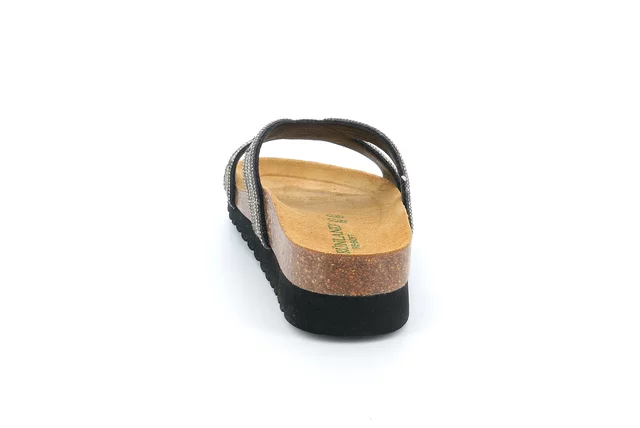 HOLA slipper with  rhinestones CB2659 - BLACK | Grünland