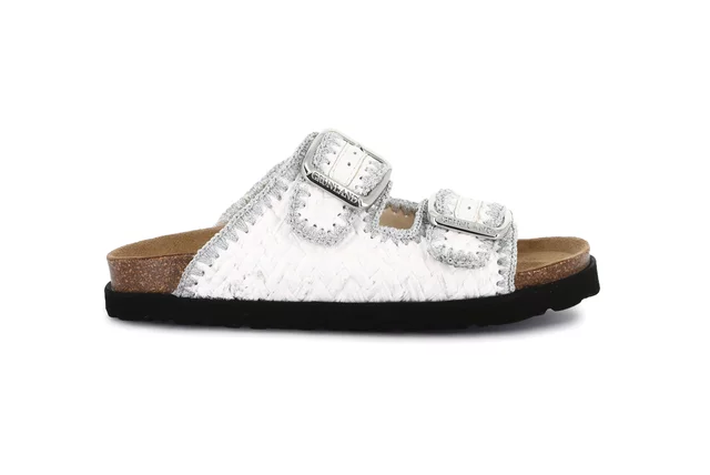 Woven raffia slipper | ENNY CB2974 - WHITE | Grünland