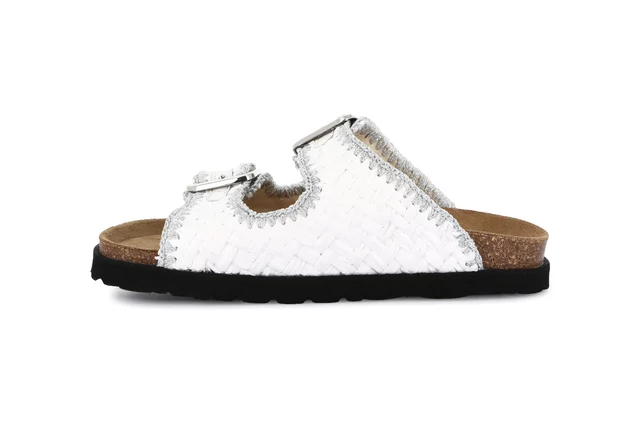 Woven raffia slipper | ENNY CB2974 - WHITE | Grünland