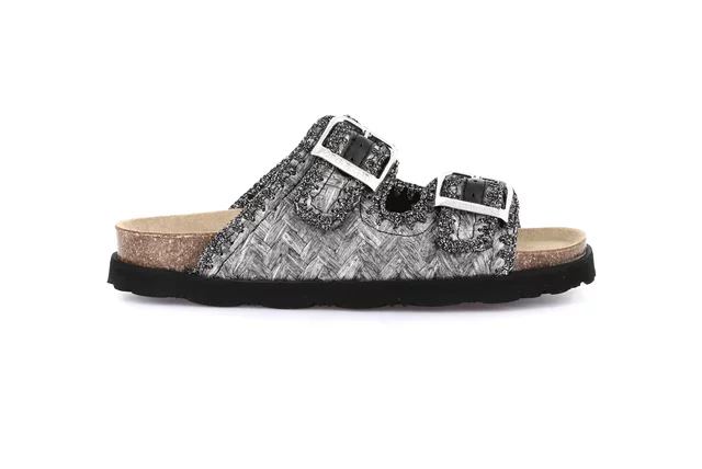 Ciabatta in rafia intrecciata | SASA CB2974 - NERO | Grünland
