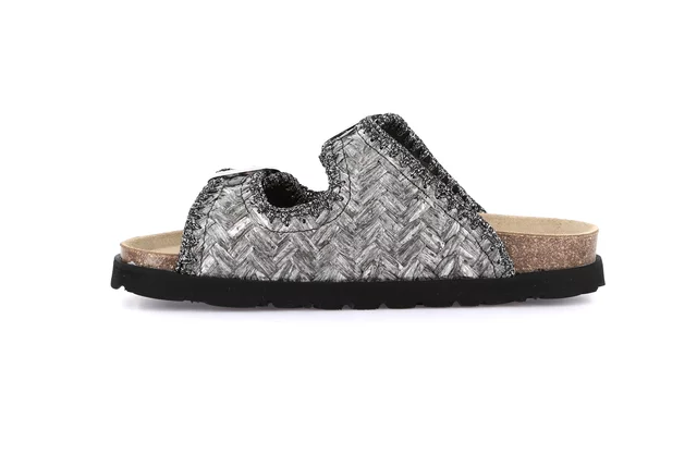 Ciabatta in rafia intrecciata | SASA CB2974 - NERO | Grünland