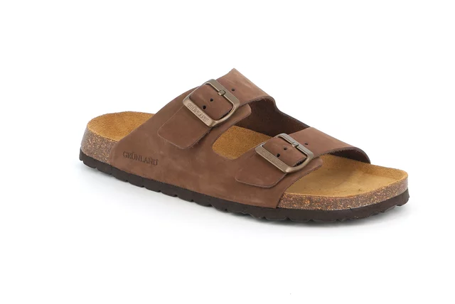 Men's slipper in nubuck CB3005 - brown