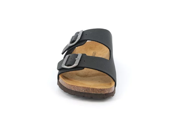 Double buckle slipper for Men | BOBO CB3012 - BLACK | Grünland