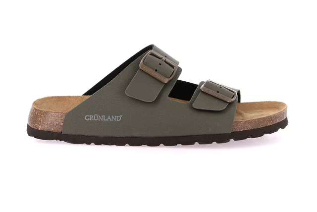 Double buckle slipper for Men | BOBO CB3012 - OLIVA | Grünland