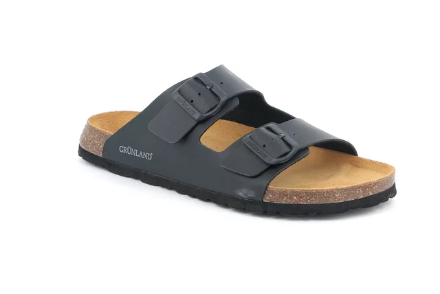 Slipper mit Doppelschnalle für Herren | BOBO CB3013 - nero nero