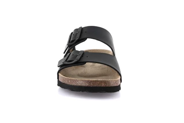 Slipper mit Doppelschnalle für Herren | BOBO CB3013 - NERO-NERO | Grünland