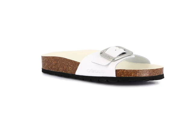 Ciabatta con maxi fibbia | ENNY CB3061 - bianco