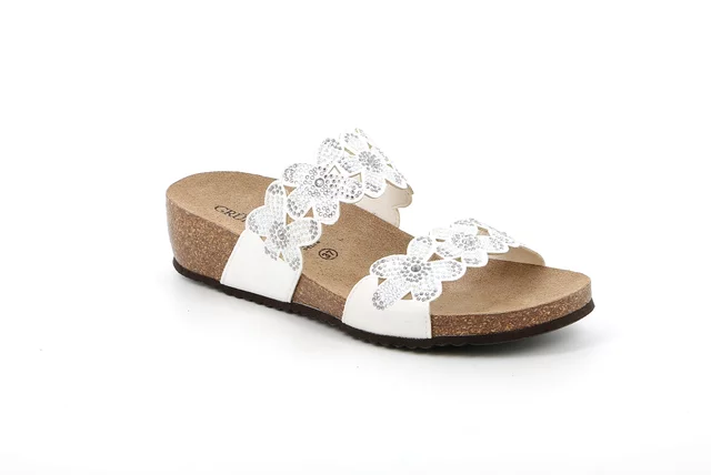 Floral slipper | MEMI CB3081 - white