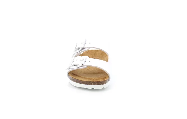 Double buckle slipper | LUCE CB3090 - WHITE | Grünland Junior