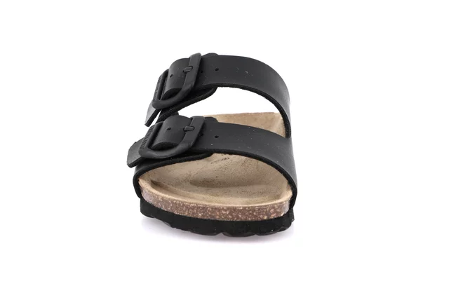 Double buckle slipper | LUCE CB3090 - BLACK | Grünland Junior