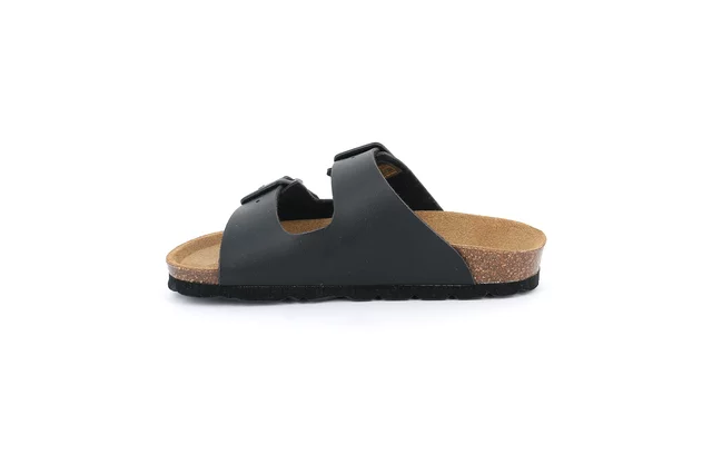 Double buckle slipper | LUCE CB3090 - BLACK | Grünland Junior