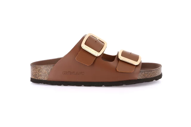 ENNY | Full color slipper with maxi studs CB3272 - BROWN | Grünland