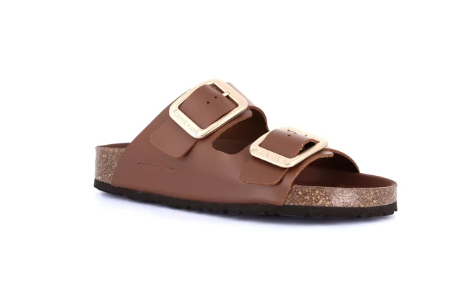 ENNY | Full color slipper with maxi studs CB3272 - BROWN | Grünland