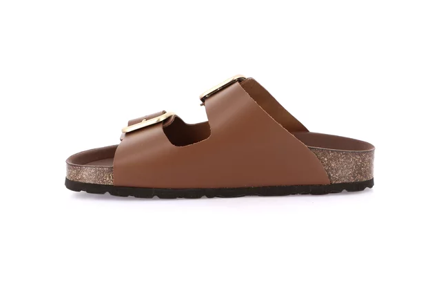 ENNY | Full color slipper with maxi studs CB3272 - BROWN | Grünland