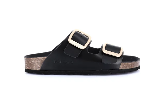 ENNY | Full color slipper with maxi studs CB3272 - BLACK | Grünland