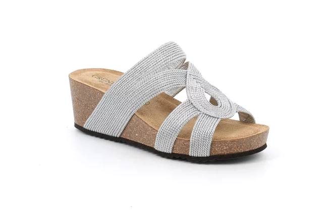 Slipper with maxi crossed bands  CB3286 - silver 1