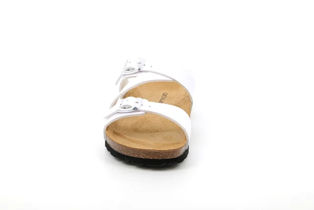 Sandale mit Schnallen aus recyceltem Material | SARA CB4016 - WEIß | Grünland