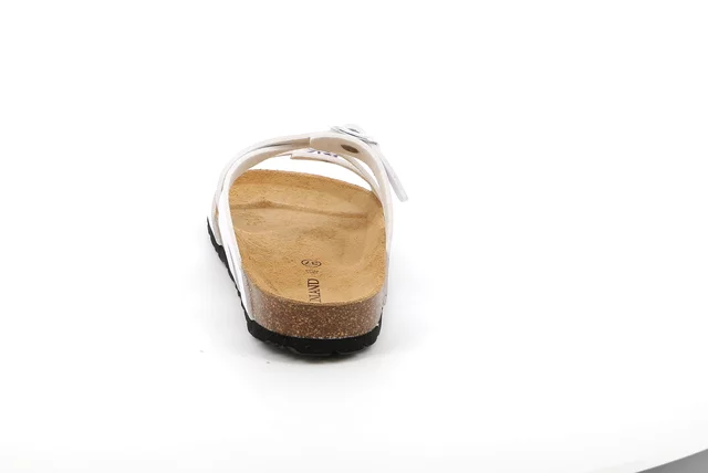 Sandale mit Schnallen aus recyceltem Material | SARA CB4016 - WEIß | Grünland