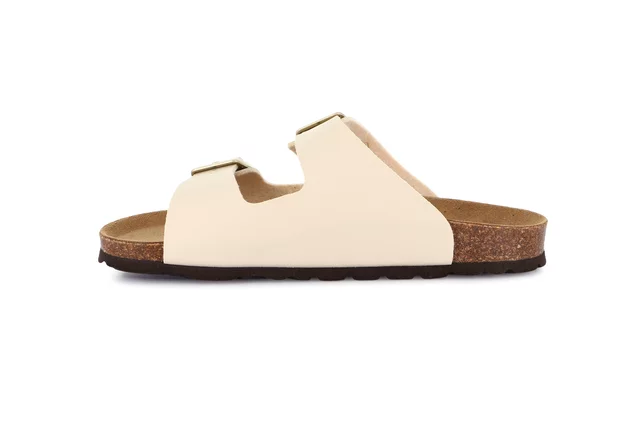 Double buckle slipper for women | SARA CB4018 - BEIGE | Grünland