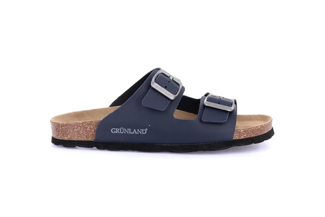 Double buckle slipper for women | SARA CB4018 - BLUE | Grünland