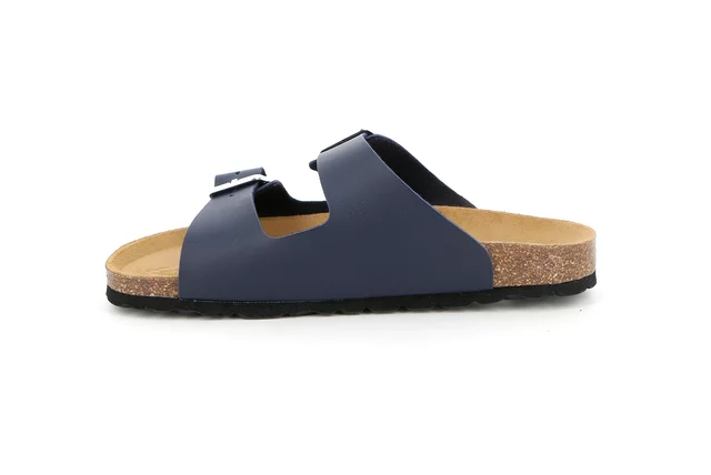 Double buckle slipper for women | SARA CB4018 - BLUE | Grünland