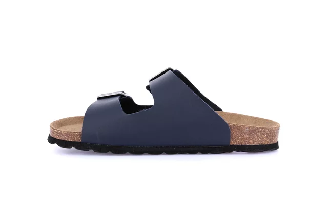 Double buckle slipper for women | SARA CB4018 - BLUE | Grünland