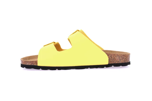 Doppelschnallen-Slipper für Damen | SARA CB4018 - GELB | Grünland